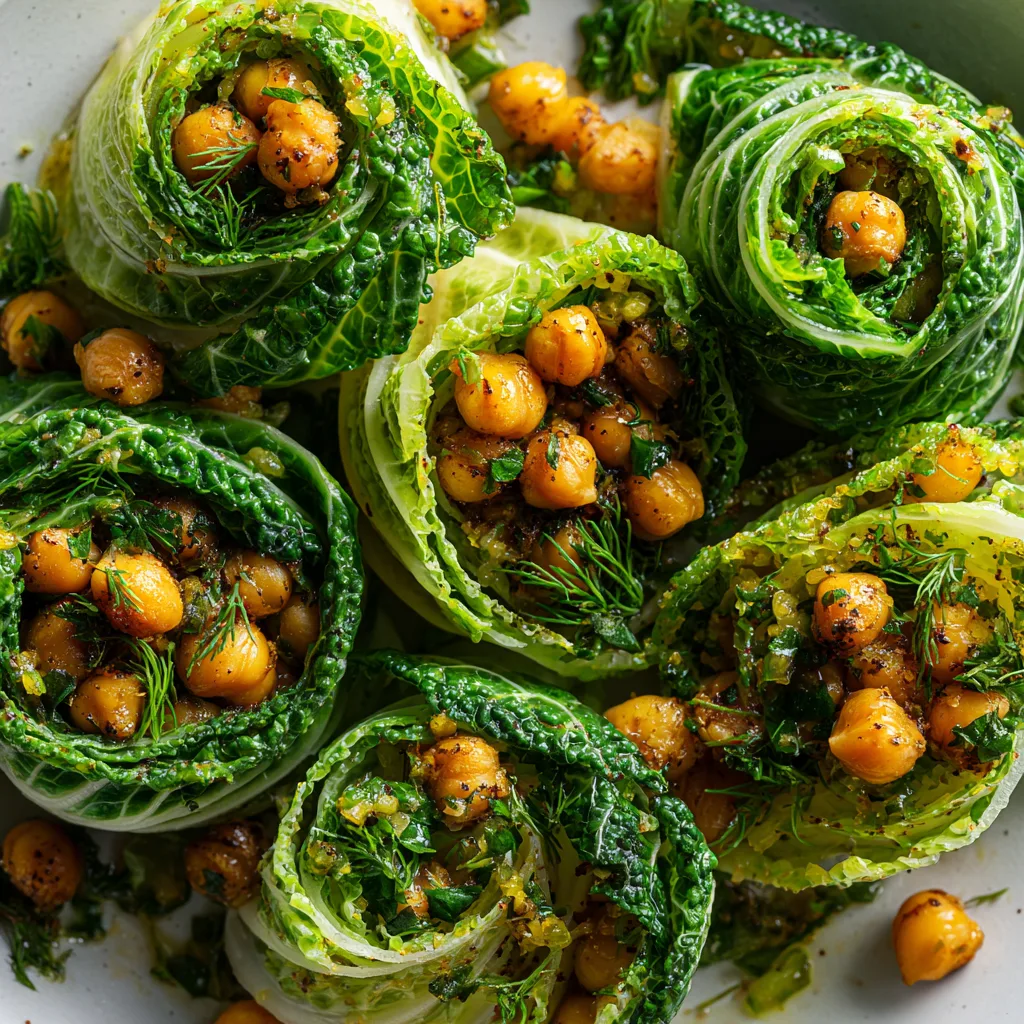 Mediterranean Cabbage Wraps with Lemon-Herb Chickpeas