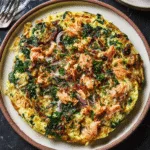 Savory Matzo Brei with Spinach, Onions, and Smoked Salmon