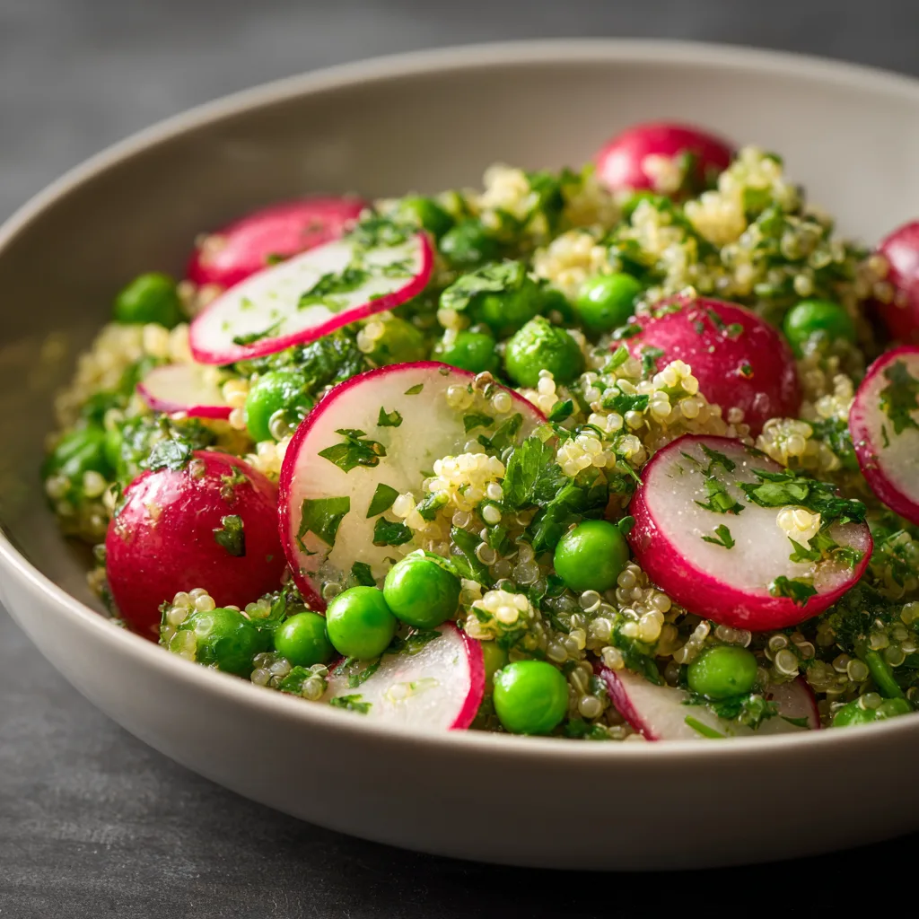 Spring Quinoa Salad with Peas, Radish, and Lemon-Herb Vinaigrette