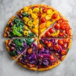Vegan Rainbow Veggie Pizza: A Colorful Addition to Your Earth Day
