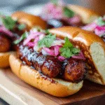 BBQ Hot Links with Quick-Pickled Onions (BBQ)
