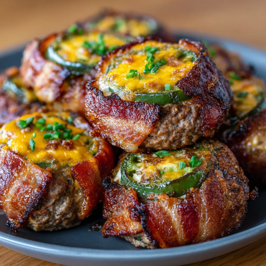 Bacon-Wrapped Jalapeño Popper Stuffed Burgers