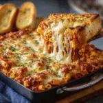 Baked Ziti Party Pan with Garlic Bread