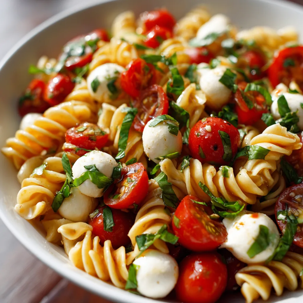Caprese Pasta Salad with Cherry Tomatoes (vegetarian)