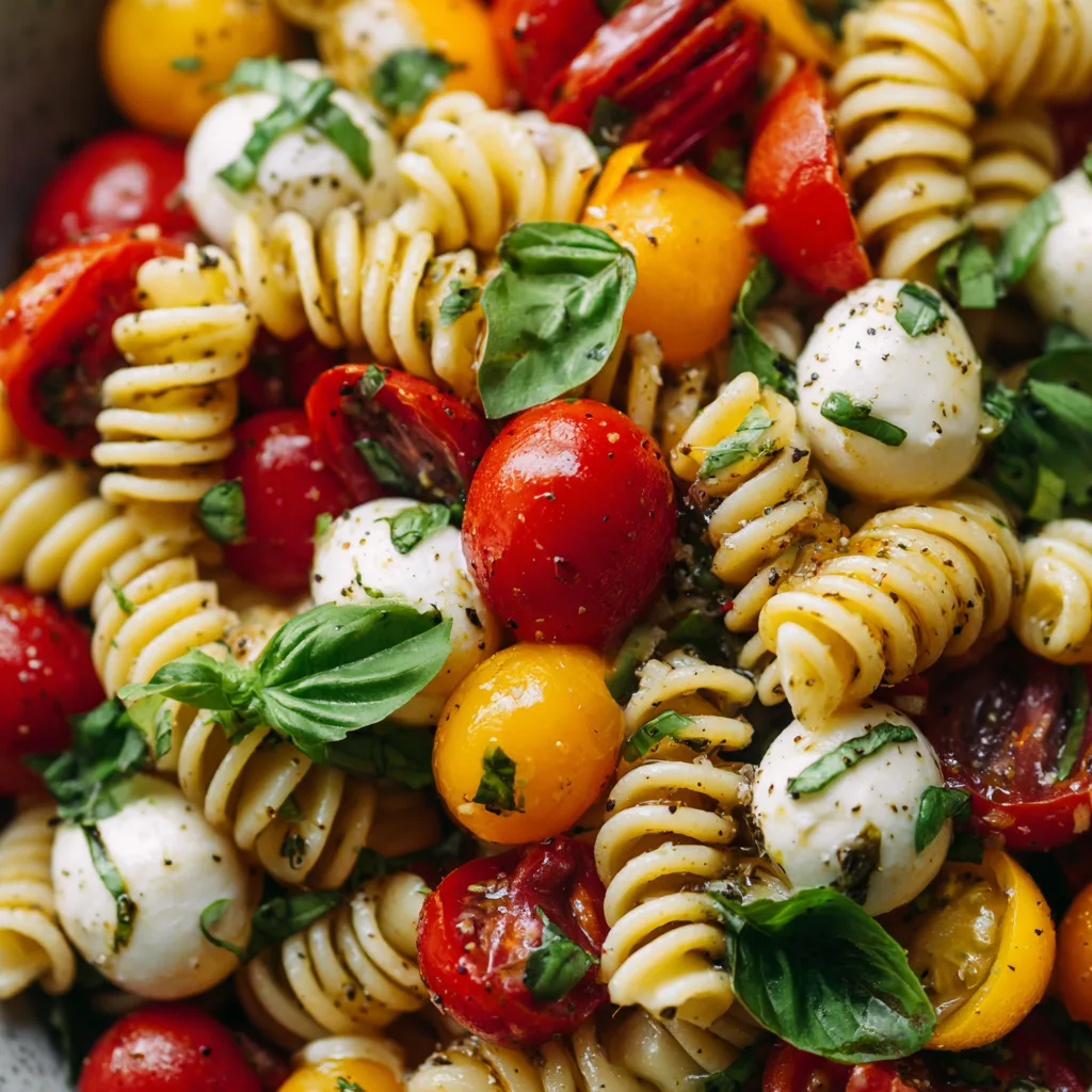 Caprese Pasta Salad with Cherry Tomatoes