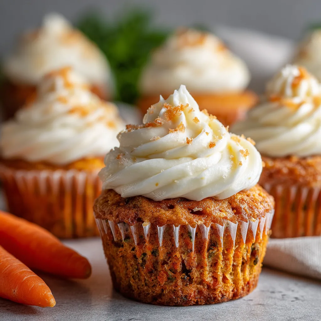 Carrot Cake Cupcakes with Cream Cheese Swirl