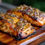 Cedar-Plank Salmon with Maple Mustard Glaze (grilling)