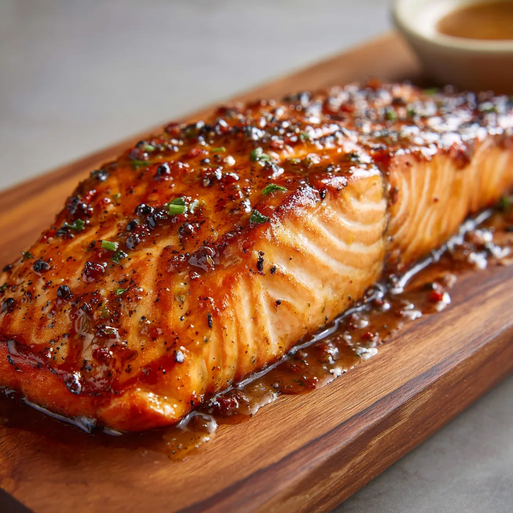 Cedar-Plank Salmon with Maple Mustard Glaze