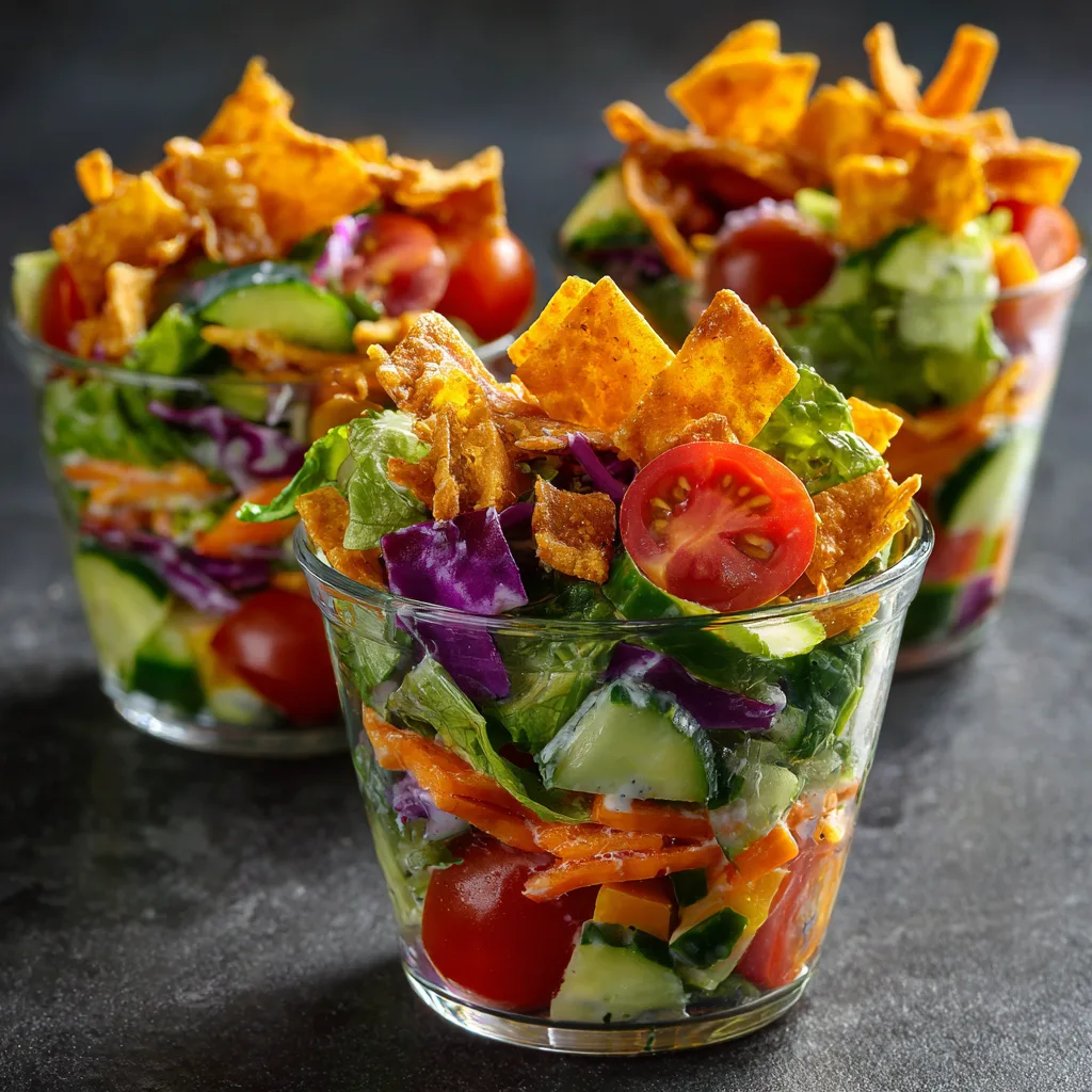 Chopped Salad Cups with Ranch Crunch