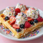 Confetti Waffle Bar with Berry Toppings