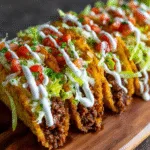 Crispy Baked Beef Tacos with Lime Crema