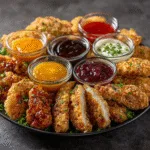 Crispy Chicken Tender Platter with Dipping Sauces