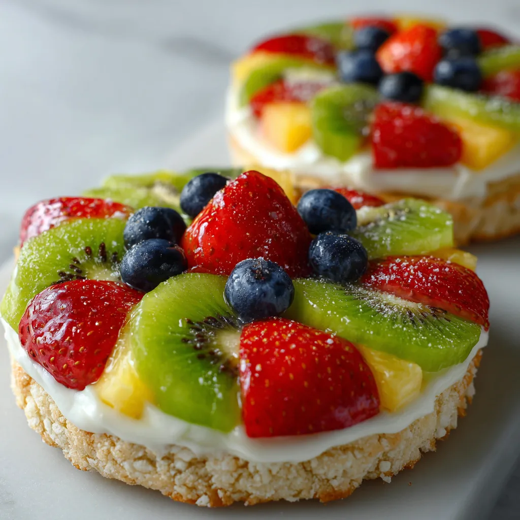 Fruit Pizza Cookies with Glaze