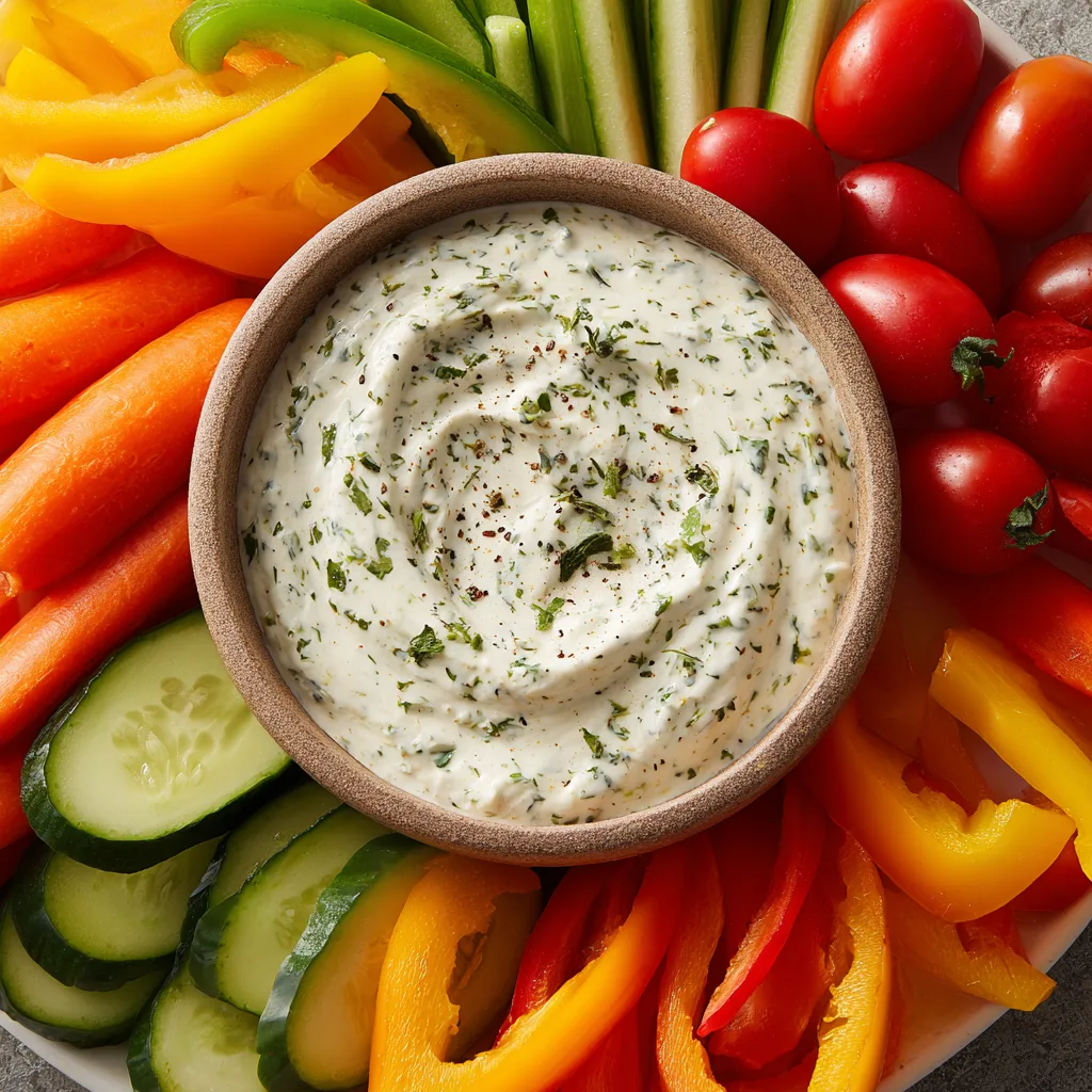 Greek Yogurt Ranch Dip and Crudités Platter