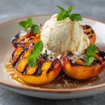 Grilled Peaches with Vanilla Ice Cream (grilling)