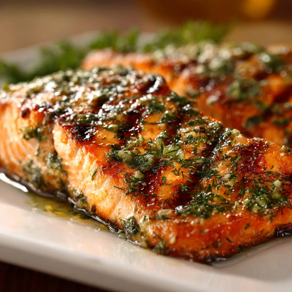 Grilled Salmon with Lemon Herb Butter (grilling)