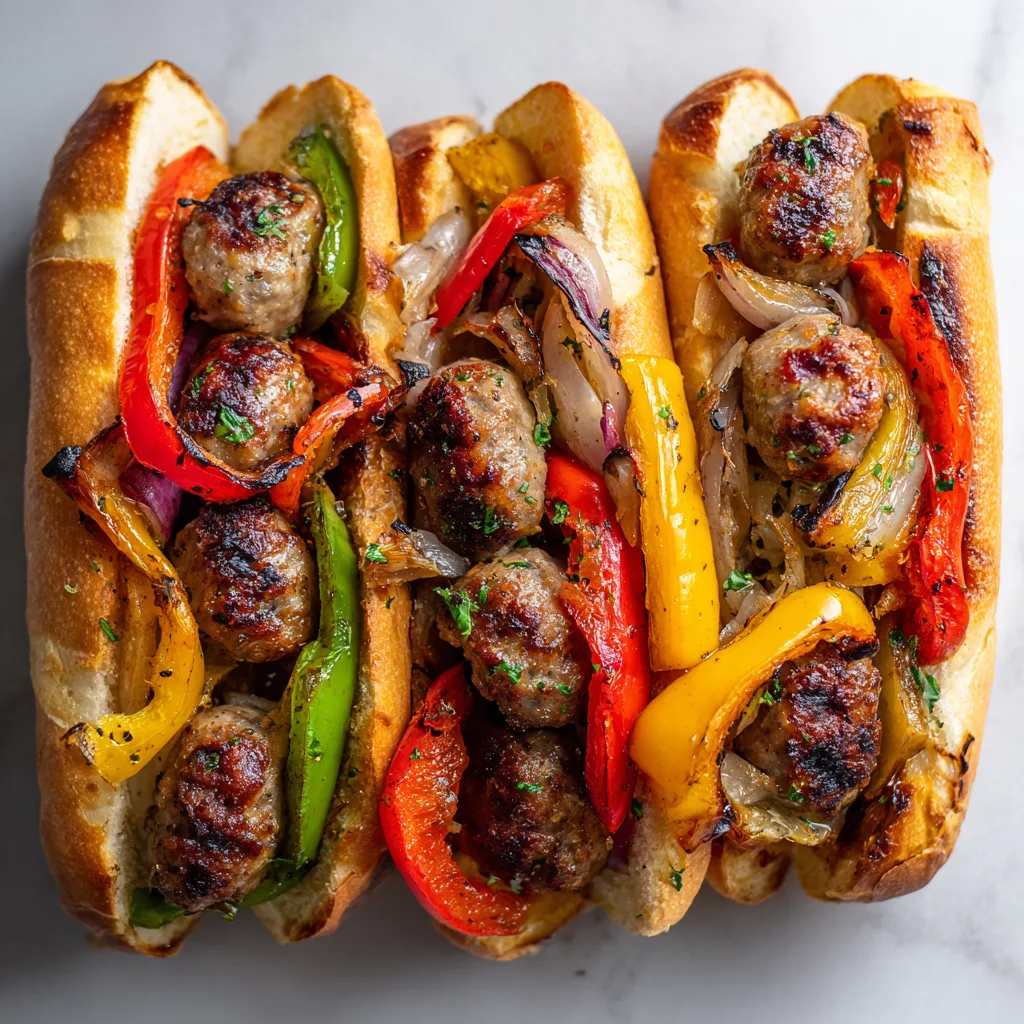 Grilled Sausage & Peppers Hoagies
