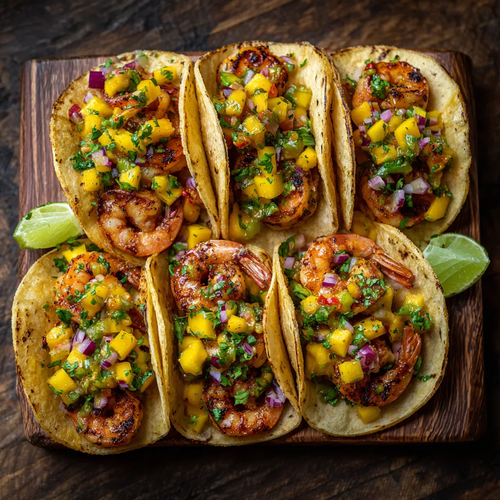 Grilled Shrimp Baja Tacos with Mango Salsa