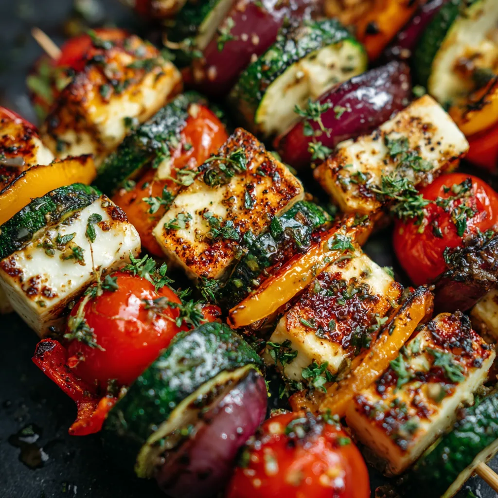Grilled Veggie & Halloumi Skewers