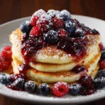 Lemon Ricotta Pancakes with Berry Compote