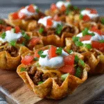 Mini Taco Cup Wonton Appetizers