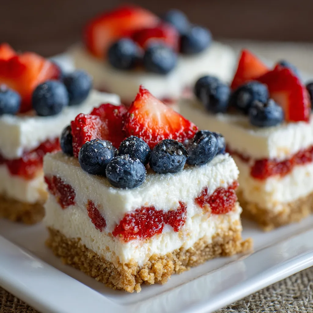 No-Bake Flag Cheesecake Bars
