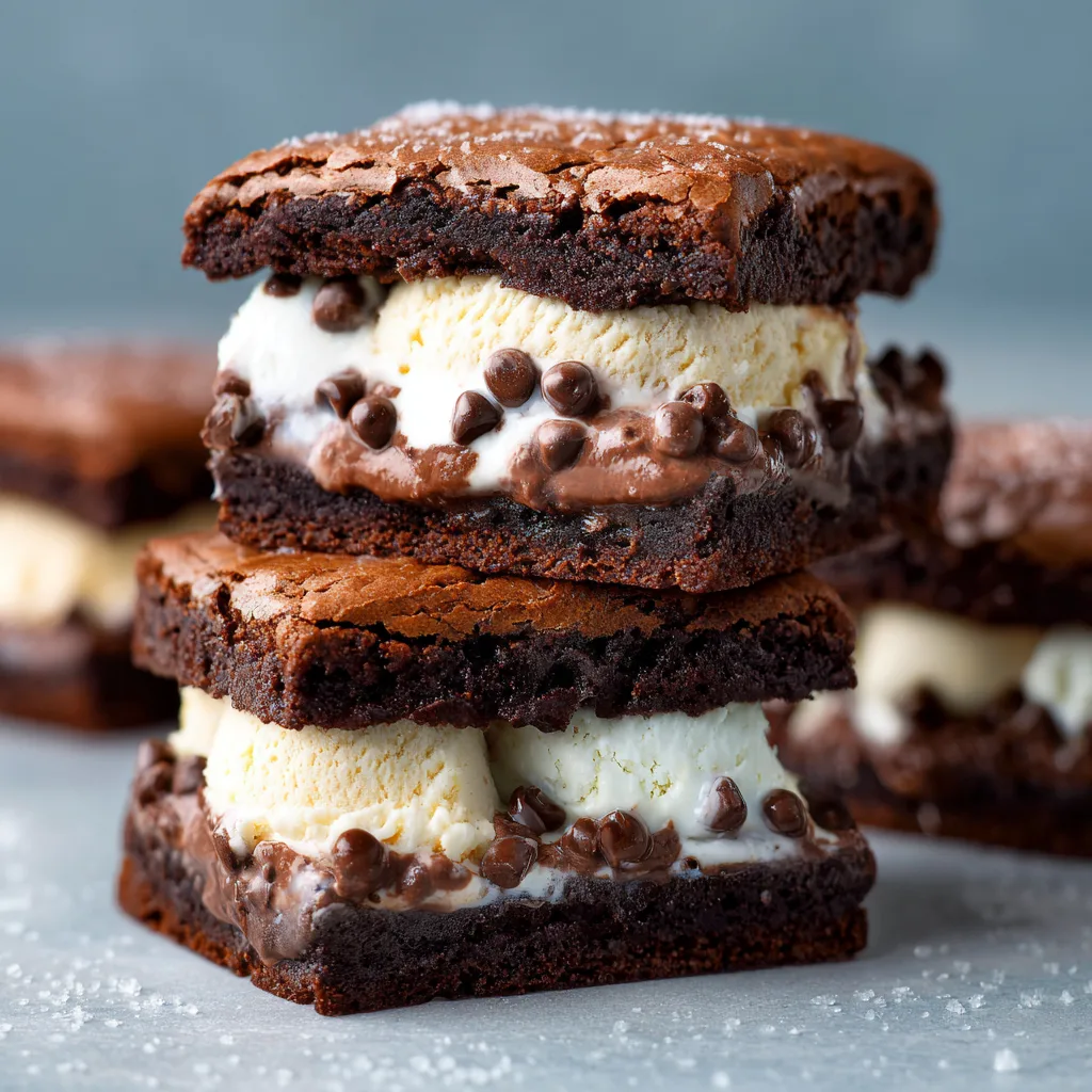 One-Bowl Brownie Ice Cream Sandwiches