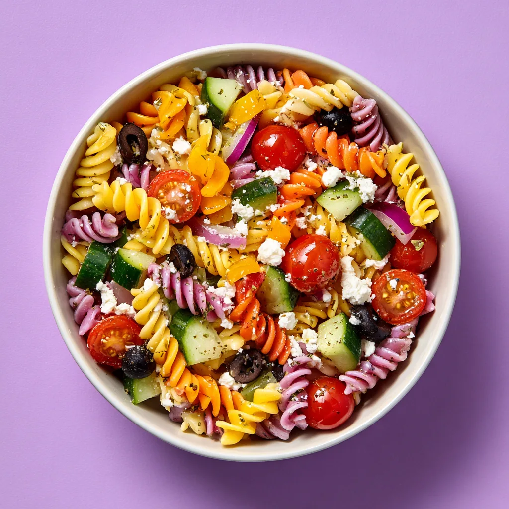 Rainbow Pasta Salad (vegetarian)