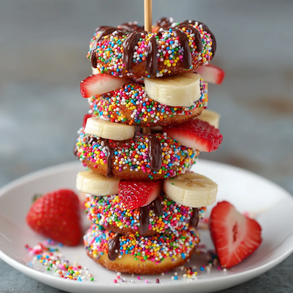 Rainbow Sprinkle Donut Skewers