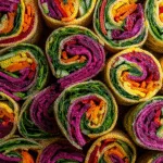 Rainbow Veggie Pinwheels (vegan)