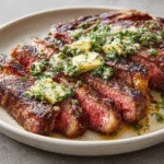 Reverse-Sear Steak with Garlic Herb Butter