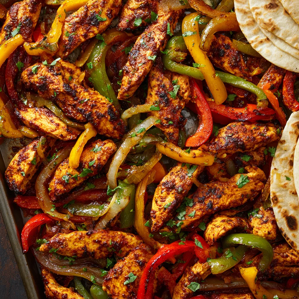 Sheet-Pan Chicken Fajitas with Charred Peppers