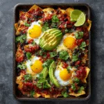 Sheet-Pan Huevos Rancheros Nachos (vegetarian)