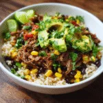Slow Cooker Barbacoa Burrito Bowls (gluten-free)