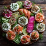 Smoked Salmon Bagel Board with Herb Cream Cheese
