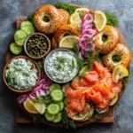 Smoked Salmon Bagel Board with Herby Cream Cheese