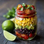 Southwest Corn and Black Bean Mason Jar Salad (vegetarian)