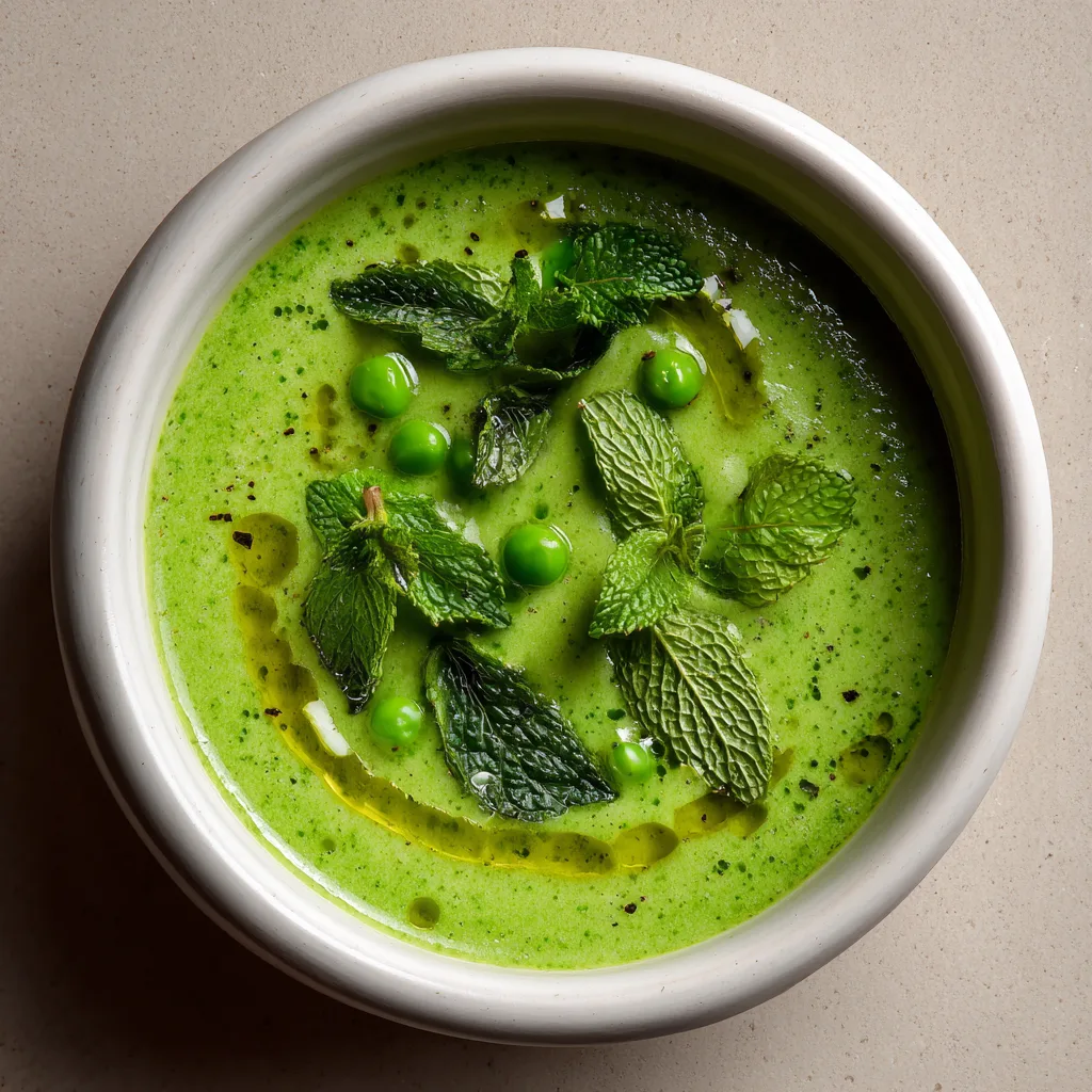 Spring Pea and Mint Soup (vegetarian)