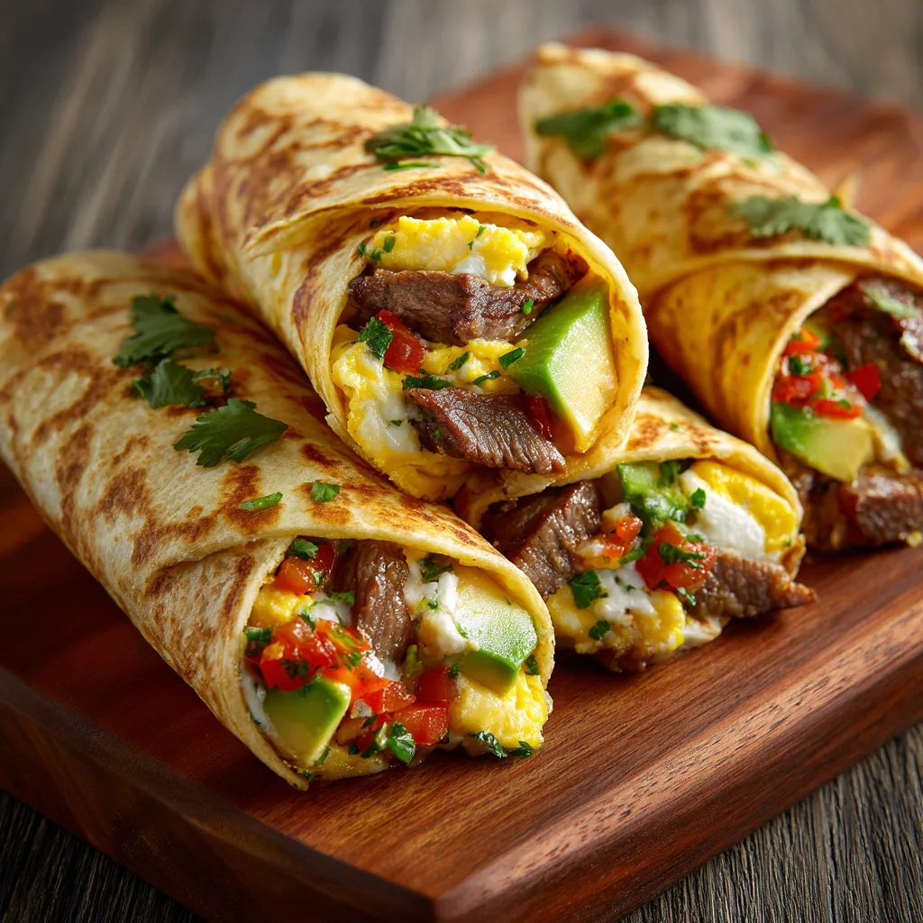 Steak and Egg Breakfast Burritos (grilling)
