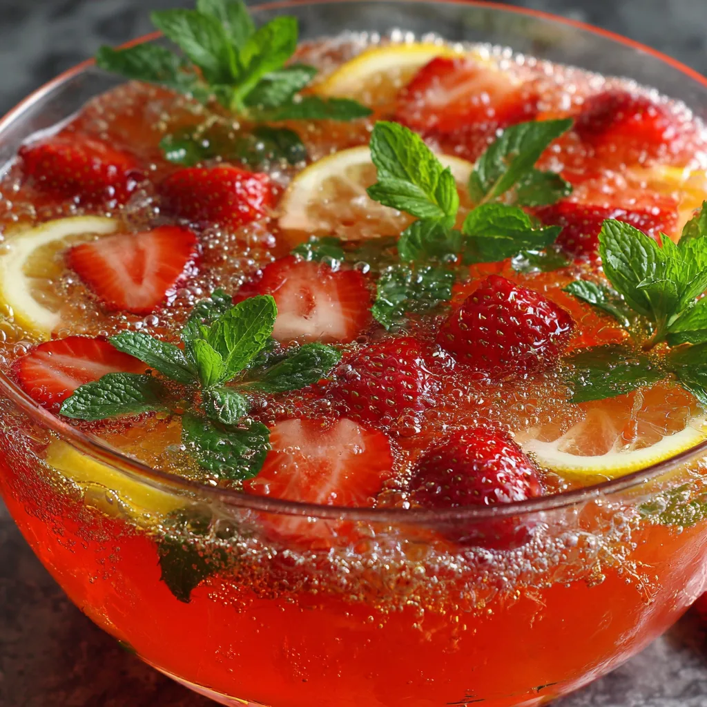 Strawberry Lemonade Punch Bowl