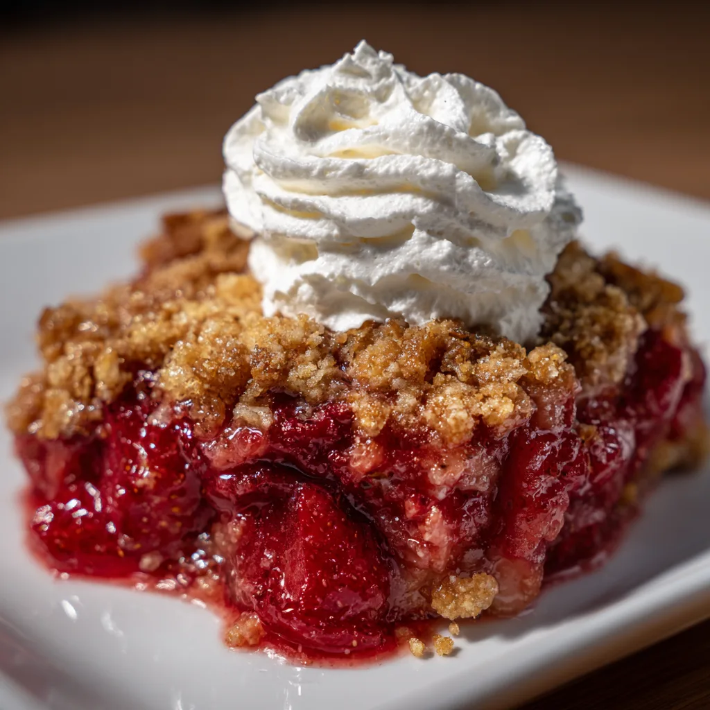 Strawberry-Rhubarb Crisp with Vanilla Whip