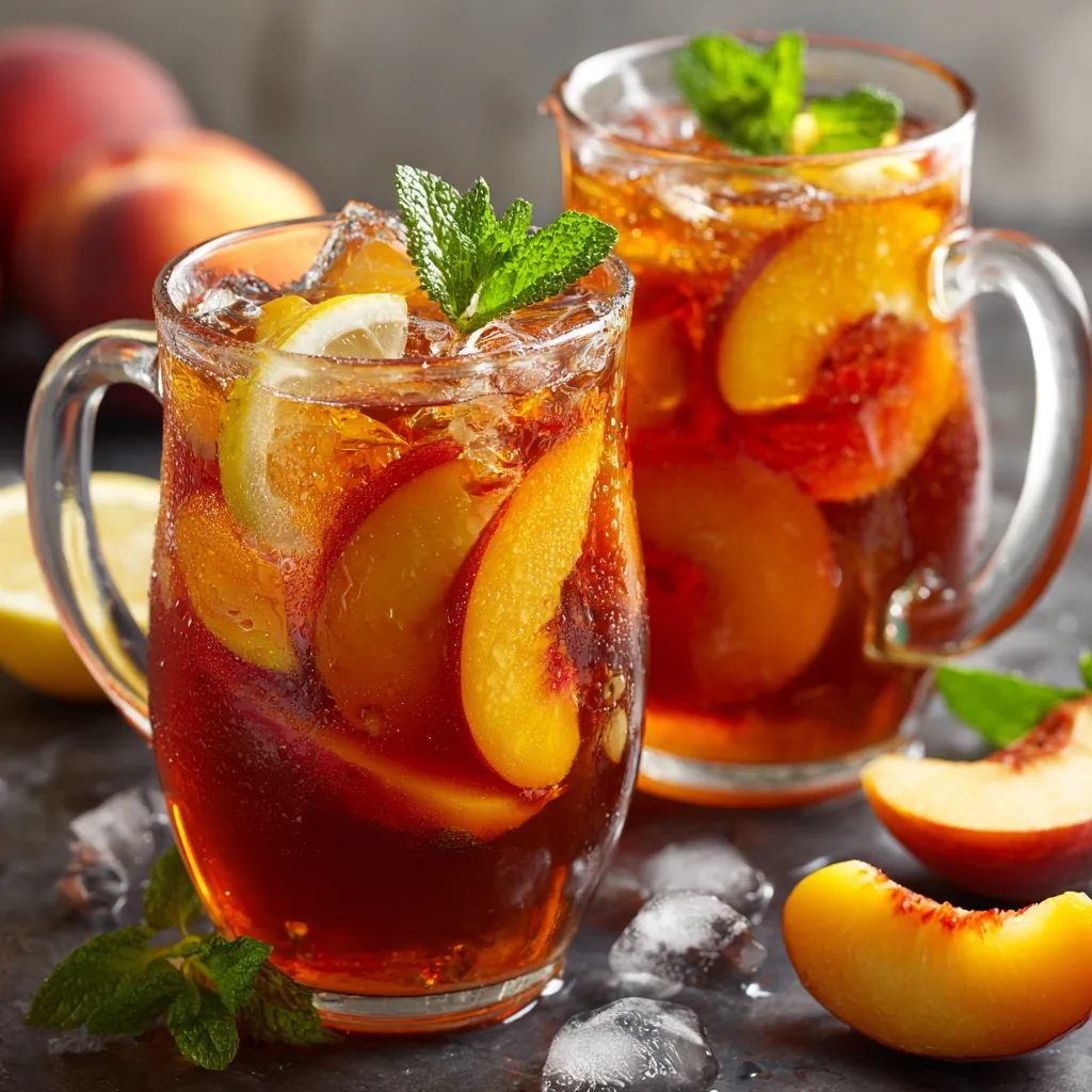 Sweet Tea and Peach Iced Tea Pitcher