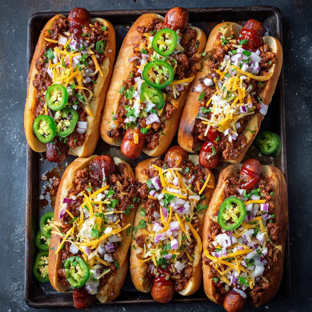 Texas Chili Dogs with All the Fixings