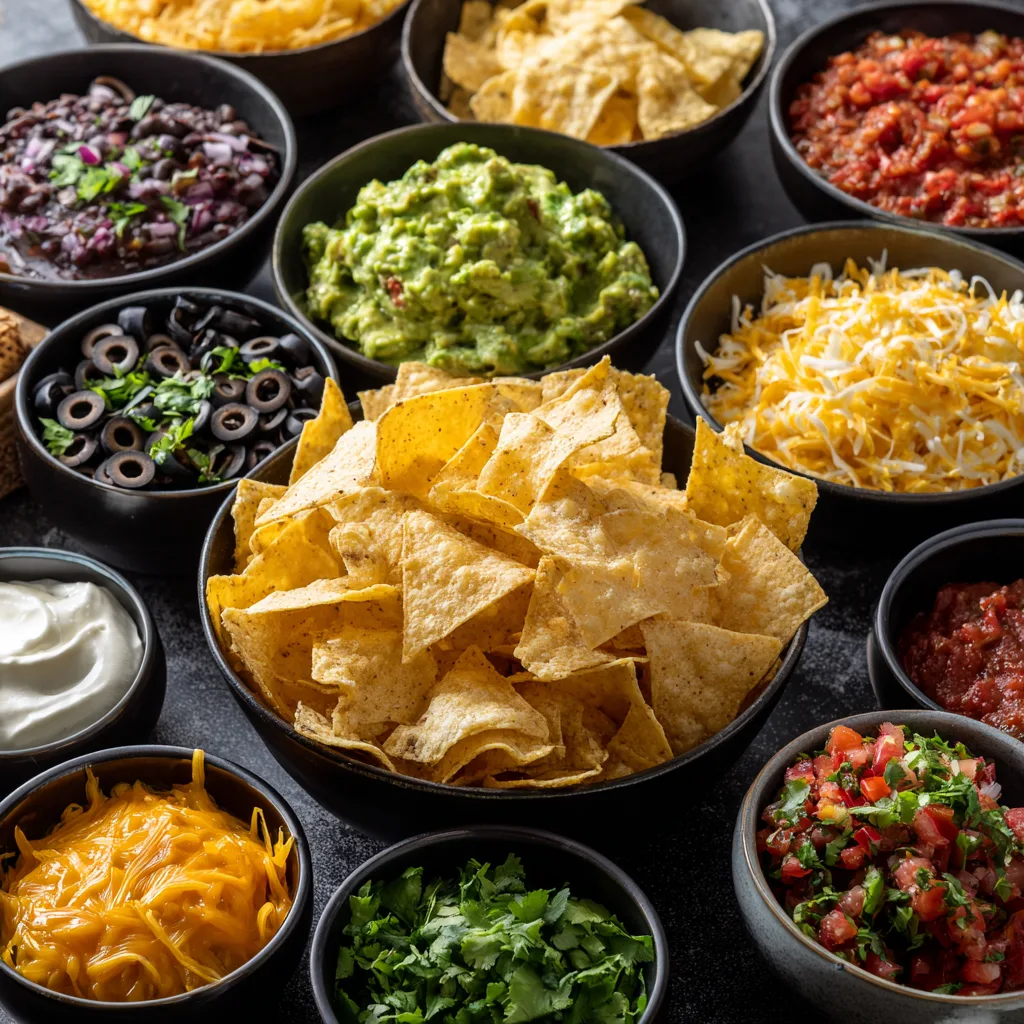 Tortilla Chip Nacho Bar for a Crowd