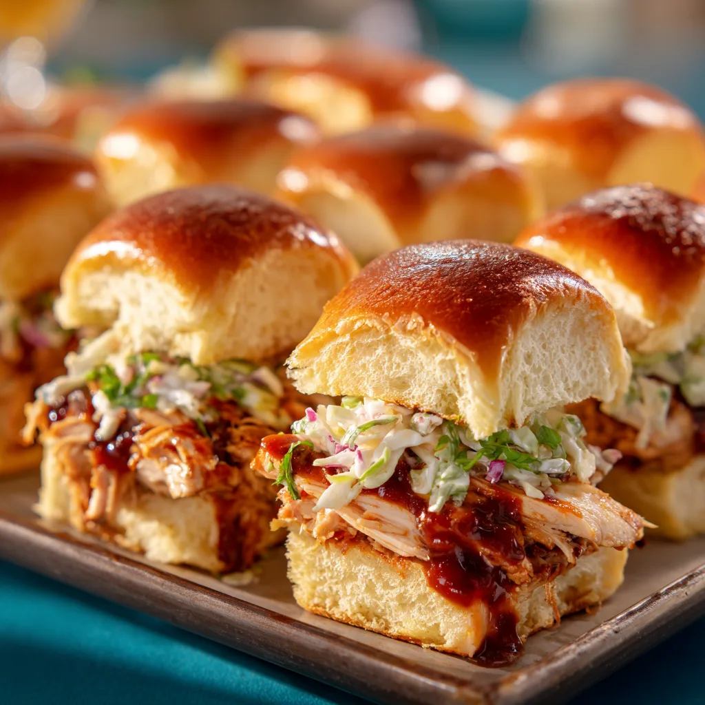 BBQ Chicken Sliders on Hawaiian Rolls