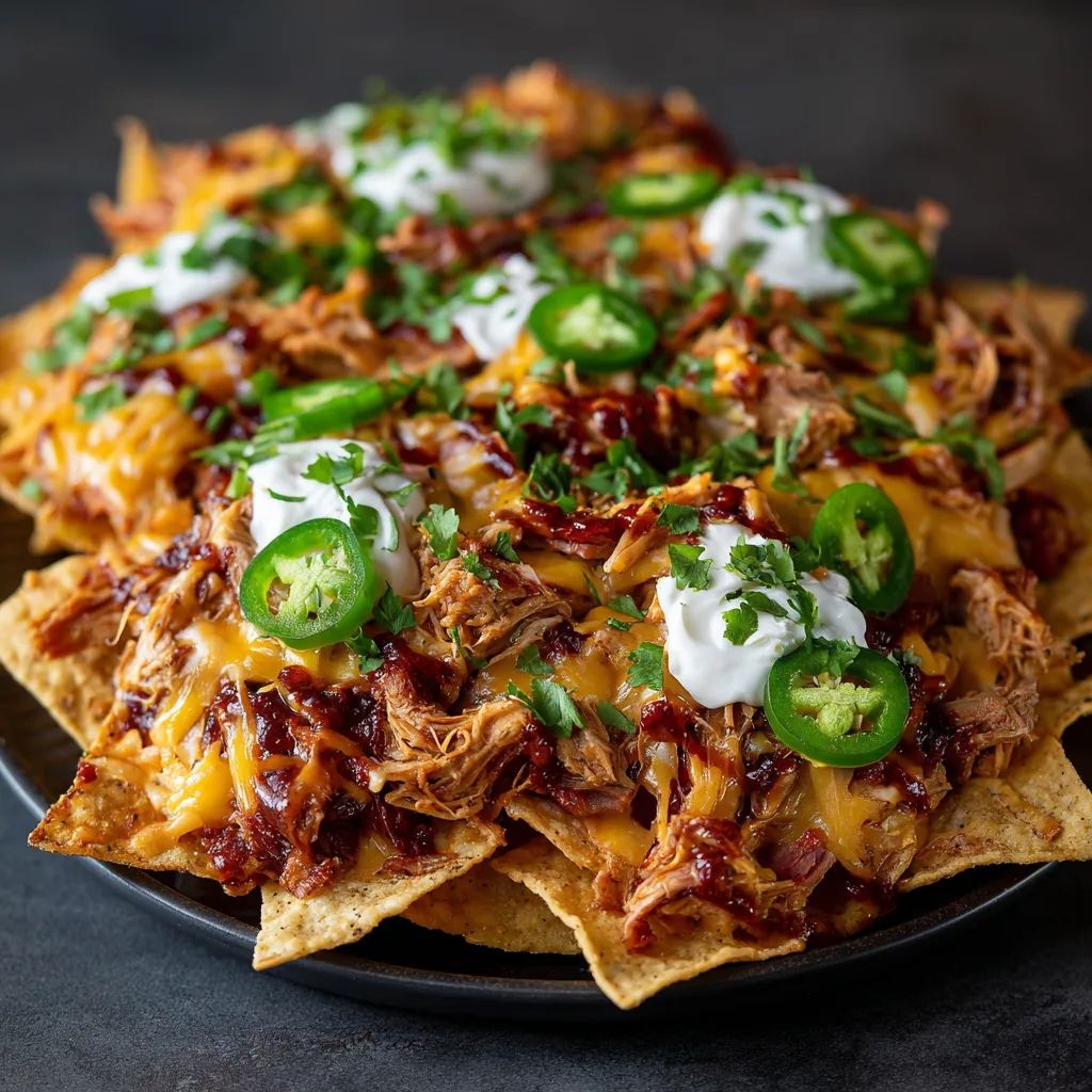 BBQ Pulled Pork Nachos Supreme
