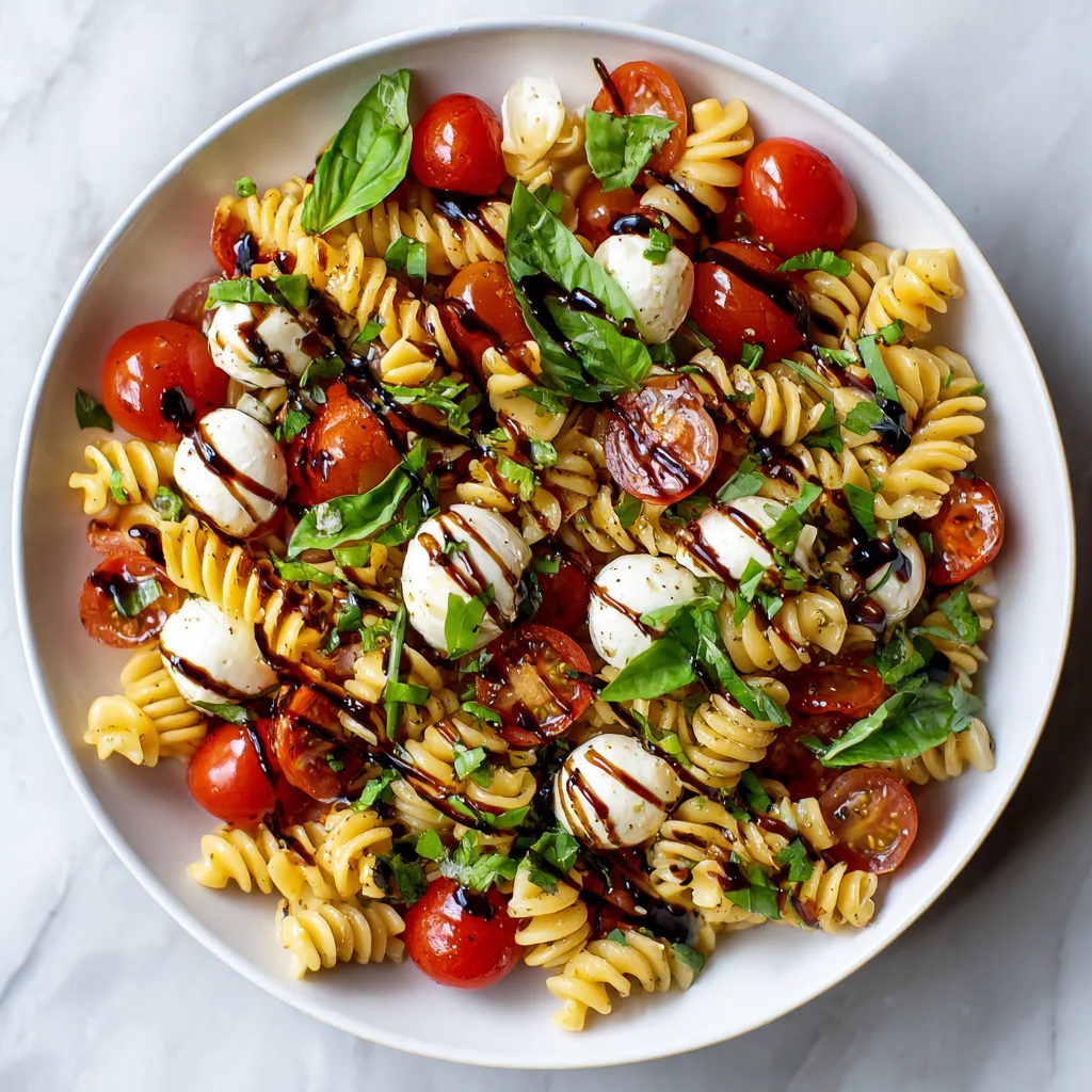 Caprese Pasta Salad with Balsamic Glaze