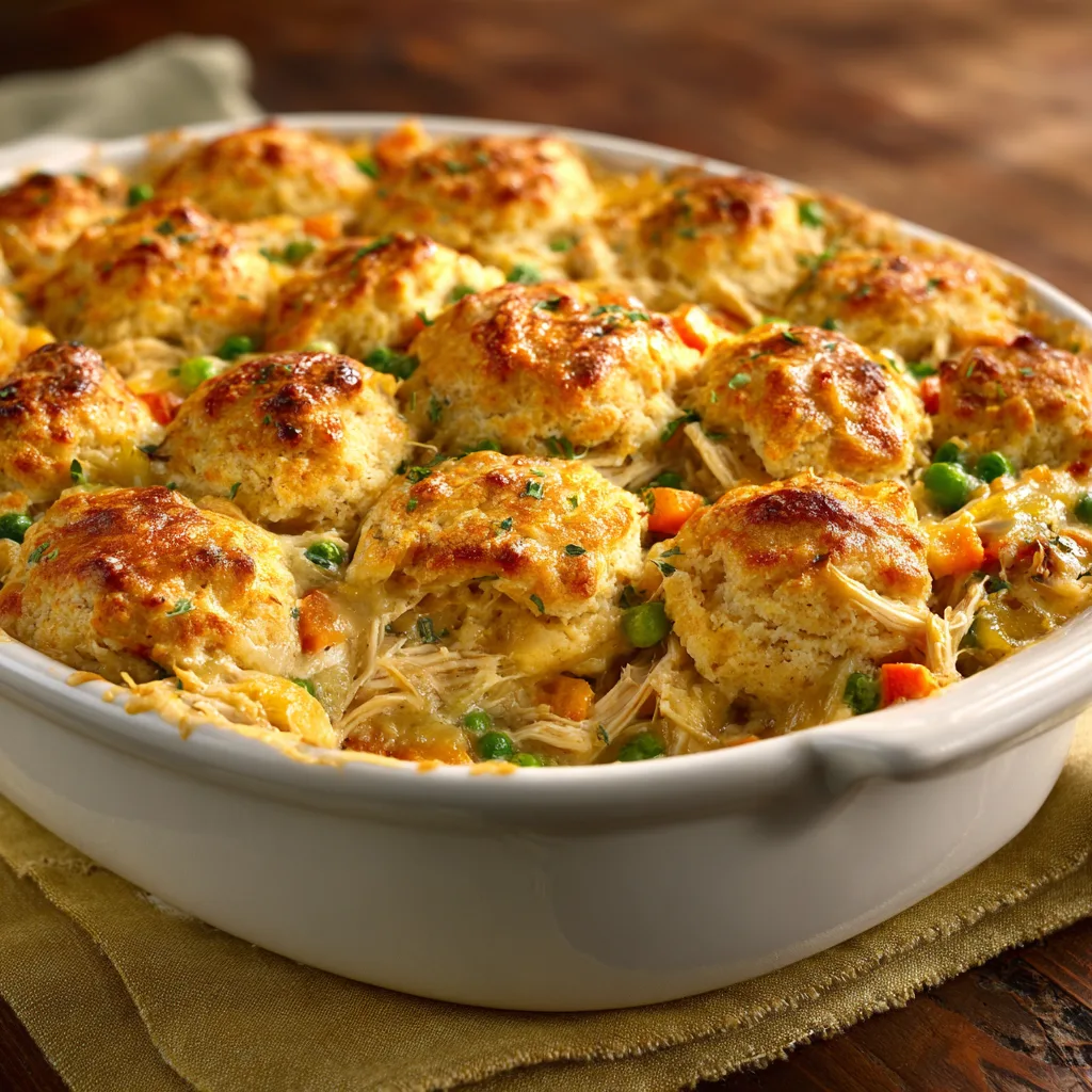 Chicken Cobbler Casserole (Rotisserie Hack!)