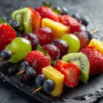 Frozen Fruit Kabobs for Pool Parties