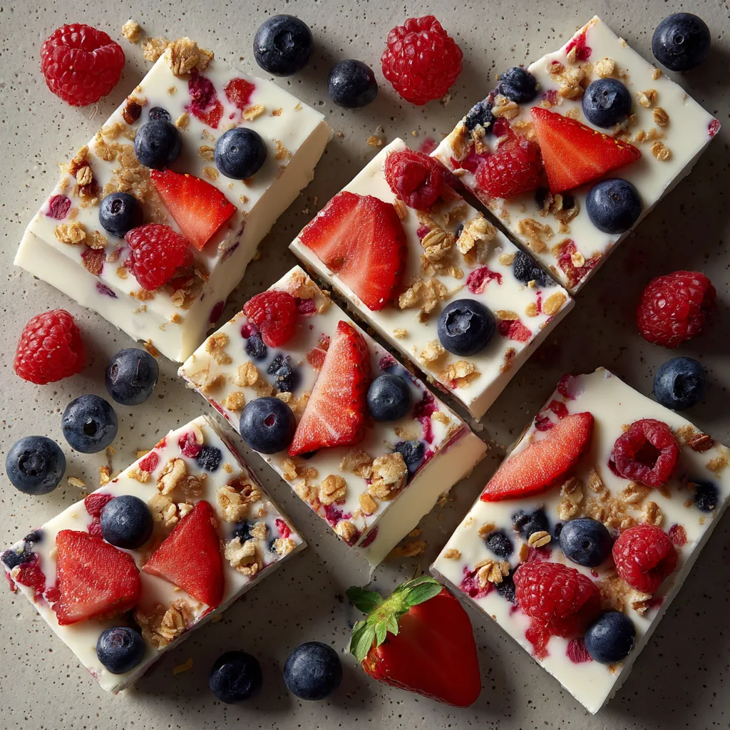 Frozen Yogurt Bark with Fresh Berries